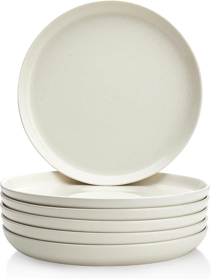Sweese Porcelain Dessert Plates 7.4 Inch Set of 6 - Dove Gray Salad Plates, Dishwasher Microwave Safe, Smooth Glaze