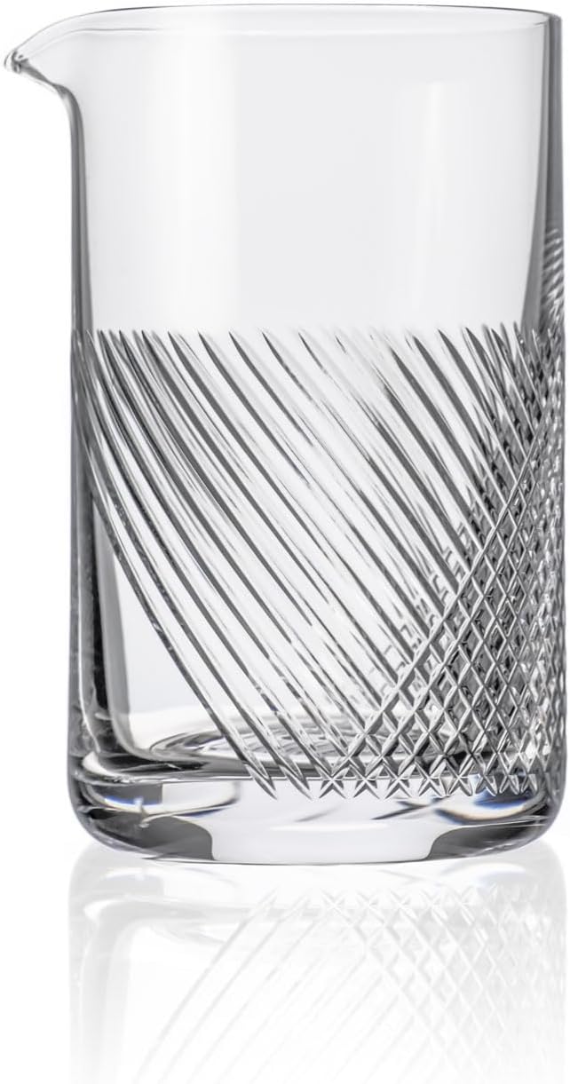Rolf Glass Bourbon Street Mixing Glass | 600ml Cocktail Mixing Jar or Glass | Lead-Free and Diamond-Wheel Engraved | Designed and Engraved in the USA