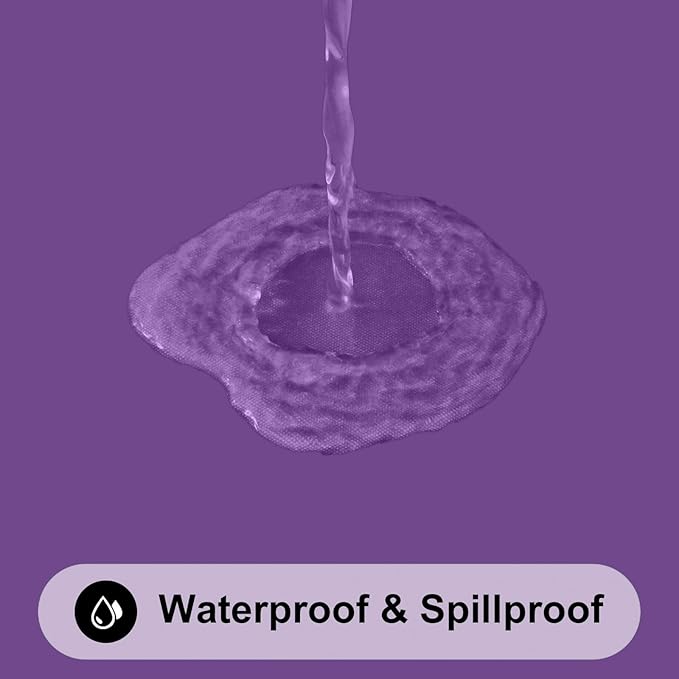 Smiry Rectangle Tablecloth, Elastic Fitted Flannel Backed Vinyl Tablecloths for 8ft Folding Tables, Waterproof Wipeable Table Covers for Indoor, Outdoor, Picnic and Camping (Purple, 30"x96")