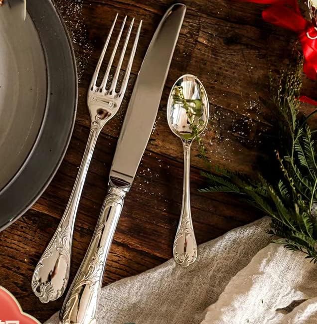 32-piece Silverware Set for 8, Retro Royal Palace Style Stainless Steel Flatware Cutlery Serving Utensils, Eating Tableware for Home Kitchen Hotel Restaurant, Mirror Polished