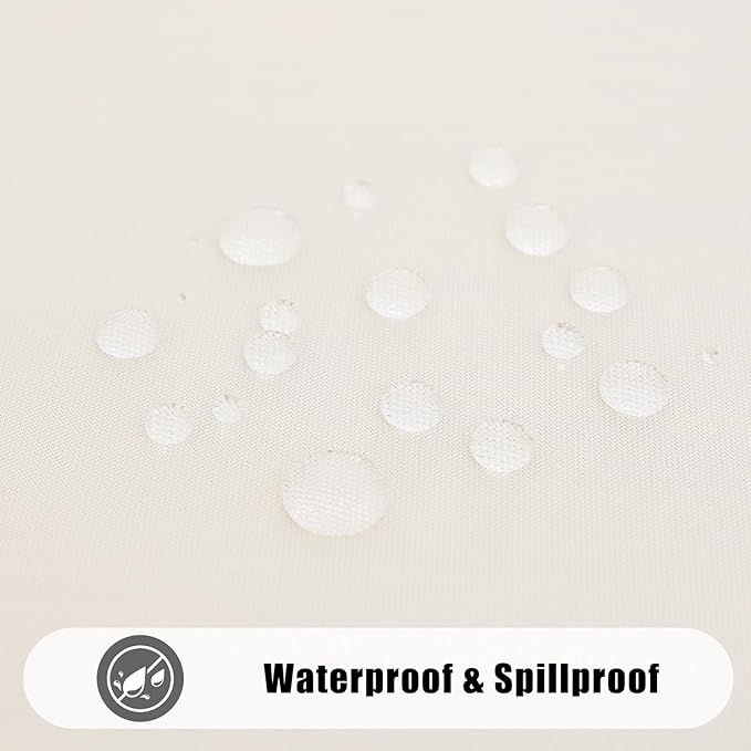 Smiry Round Table Cloth, Waterproof Anti-Scratch Polyester Tablecloth, Decorative Washable Fabric Table Cover for Dining, Buffet, Parties and Outdoor, 60x60, Beige