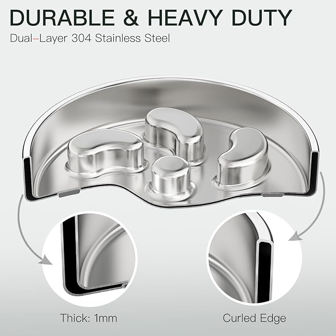 Slow Feeder Dog Bowl-3Cups for Large Breeds, Double Wall Food-Grade Stainless Steel, Heavy Duty with Non-Slip Rubber Base, Puzzle Maze Bowl to Slow Down Eating [2Pack]