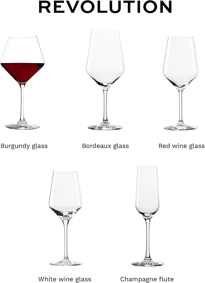 Stölzle Lausitz Burgundy Glasses Revolution Set of 6, 18 ½ oz – Elegant Red Wine Glasses for Burgundy – Premium Crystal Wine Glasses for Maximum Flavor Development – Dishwasher & Break Resistant