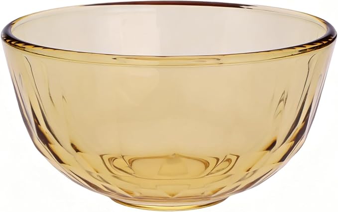 Sunflower Glass Dinnerware Set, 2 Diamond Bowls 5.1" x 2.8" and 2 Plates 9", Set of 4 Amber Glass,High Temperature Resistant Glass Dish, Dishwasher Safe