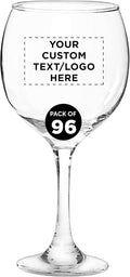 Custom Premiere Wedding Wine Glasses 20.5 oz Set of 96, Personalized Bulk Pack - Restaurant Glassware, Perfect for Red Wine or White Wine - Clear