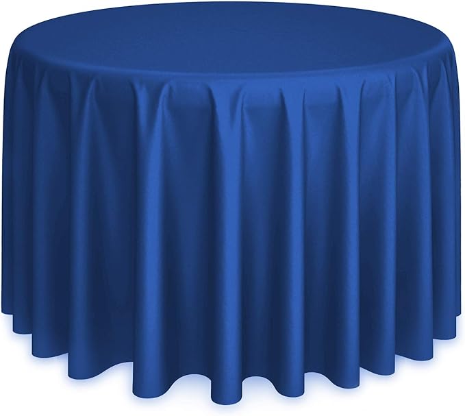 Lann's Linens - 120" Round Premium Tablecloth for Wedding/Banquet/Restaurant - Polyester Fabric Table Cloth - Royal Blue