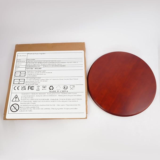 27" Wood Lazy Susan Turntable,Large 360° Rotating Serving Tray for Table,Smooth and Silent Spin,Spinning Dining Table for Family Gatherings,Banquets and Weddings-Easy Cleaning