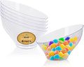 R-kay 6 Pack Angled Candy Bowls - Clear Plastic bowls 20 Oz - Premium Plastic Serving Bowls Disposable Heavy Duty For Weddings Catering, parties, And All Occasions (Clear, Medium)