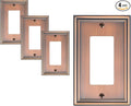 4-Pack Decorator Outlet Cover Plate, Antique Copper Decorative Switch Plates and Outlet Covers, Durable Zinc Alloy Wall Plates for Electrical Outlets, Receptacle, GFCI Outlet, Dimmer Switch