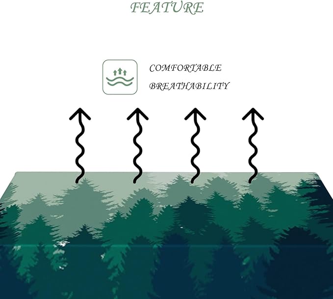 54x78 Inch Nature Rectangular Tablecloth Misty Pine Forest Silhouette Table Cloth Waterproof Durable Table Cover for Party Picnic Indoor Gaming Room Decor