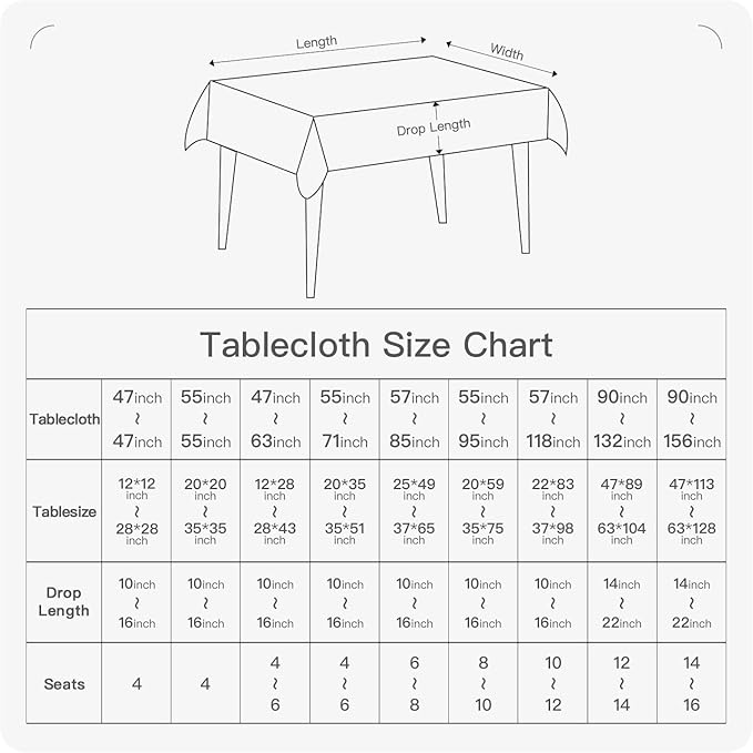 BALCONY & FALCON Rectangle Tablecloth Washable Wrinkle Resistant and Water Proof Table Cloth Decorative Linen Fabric Tablecloths for Dining Party Kitchen Wedding Outdoor Use (Lake Blue, 47x63)