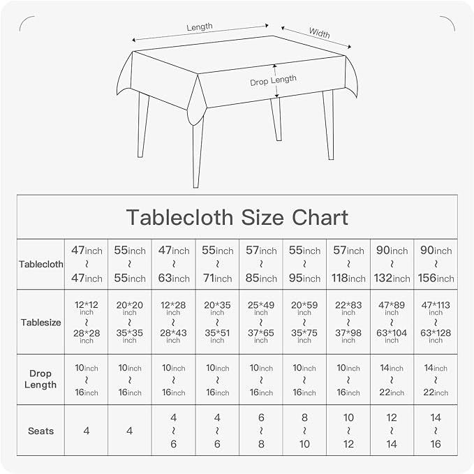 BALCONY & FALCON Rectangle Tablecloth Washable Wrinkle Resistant and Water Proof Table Cloth Decorative Linen Fabric Tablecloths for Dining Parties Kitchen Wedding and Outdoor Use (Gray, 55x95)