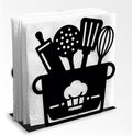 Kitchenware Decorative Black Metal Napkin Holder for Table, 4.9" x 5.3" x 2" Pot Standing Napkin Holder for Home Kitchen Restaurant Picnic Party Coffee Bar Dining Room