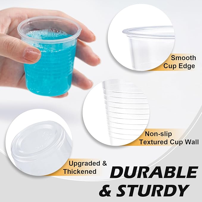 100 Pack 3 oz Clear Plastic Cups, Small Bathroom Cups, Disposable Mouthwash Cup, Ideal for Tasting and Drinking
