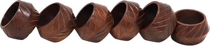 Wooden Napkin Rings Handcrafted Natural Wood Napkin Rings Decorations Christmas Ornaments Best for for Table Décor, Dinner Party, Wedding Party, Dining Parties, Table Decoration (6)