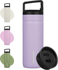 BJPKPK Insulated Water Bottle with 2 Lids,20 oz Double Wall Stainless Steel Vacuum Tumbler Travel Coffee Mug,Wide Mouth Thermal Cup,Purple