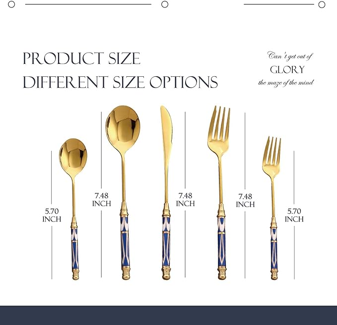 10-piece Silverware Set With Ceramic Handle, Premium Food Grade Stainless Steel Flatware Sets, Mirror Polished Cutlery Set, Dishwasher Safe (for 2 People) (10pcs, black gold)