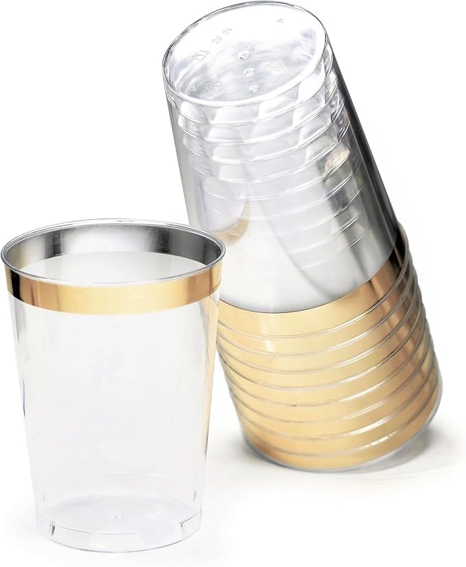 " OCCASIONS " 320pcs set (40 Guests) Extra Heavyweight Vintage Wedding Disposable/Reusable Plastic Plates -40x11'' + 40x8.25''+Silverware+Cups+Napkins (Chateau in Mint)