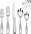 70 Piece Silverware Set 18/10 Stainless Steel, Flatware Set for 12 With 2 Sets of Serving Utensil, High End Heavy Duty Silverware Set, Dishwasher Safe, Ideal for Gift
