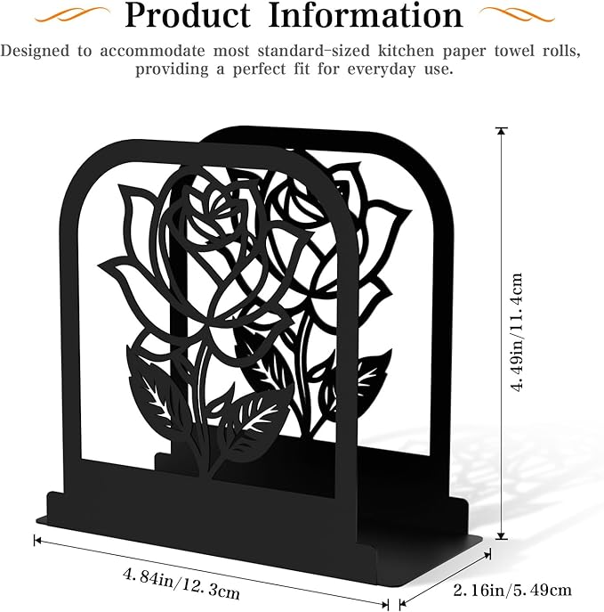Unique Standing Napkin Holder,Gorgeous Rose Napkin Holders for Paper Napkins,Napkin Holder User-Friendly with Non-Slip Mat,Smooth Edge,Be Used for Dining Table,Shop,Countertop