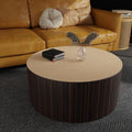 Round Table Pad, 1.8mm Thick, 24 Inch Diameter Leather Table Cover and Protector for Dining Table Top (Light Brown+Gray)