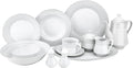 Euro Porcelain 57-pc Banquet Dinnerware Set, Luxury China Tableware, Service for 8 (1330P), 6664-20