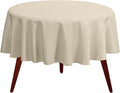 Gee Di Moda Round Tablecloth - 108 Inch Ivory Round Table Cloth for 48 to 72 Inch Round Tables - Heavy Duty Washable Fabric - for Buffet Table, Holiday Party, Dinner, Wedding & Baby Shower