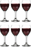 Vikko Wine Glasses, 15 Ounce Wine Glass, Set of 6 Stemmed Glasses for Red and White Wine, Thick and Durable Wine Glasses, Dishwasher Safe, Great Wedding, Holiday, Housewarming Gift