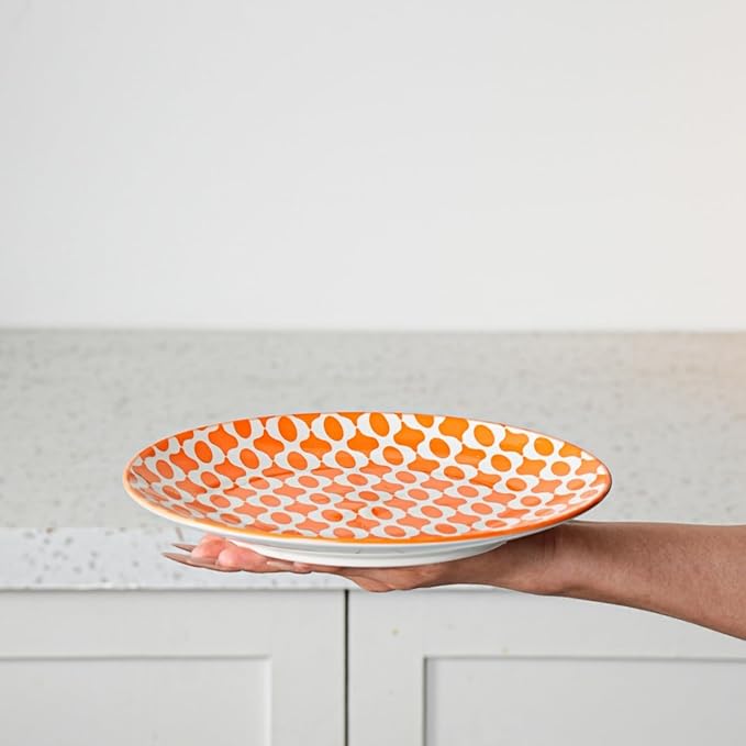 Ceramic Salad Plates Set - 8.5 Inch Round Porcelain Dinner Dishes for Dessert Pasta Appetizer Sandwich - Scratch Resistant, Microwave Dishwasher Safe - Set of 6 - Assorted Colors
