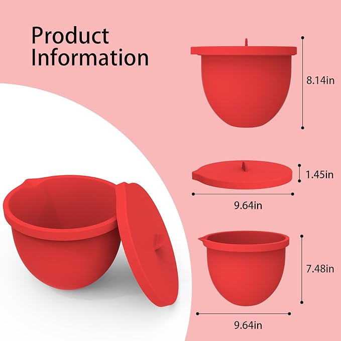 Saphe Silicone bowl Liners for KitchenAid 5 Quart Stand Mixer - Stand Mixer parts & Accessories, 3 packs mixaid silicone Liners with Lids (red+gray+white)