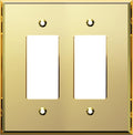 LIDER Reflective Acrylic Decorator Wall Plate, Mirrored Light Switch Plate, Plexiglass Outlet Cover, Acrylic Glass, Oversized 2-Gang 5.25" x 5.25", LWP-32O-AGD, Gold