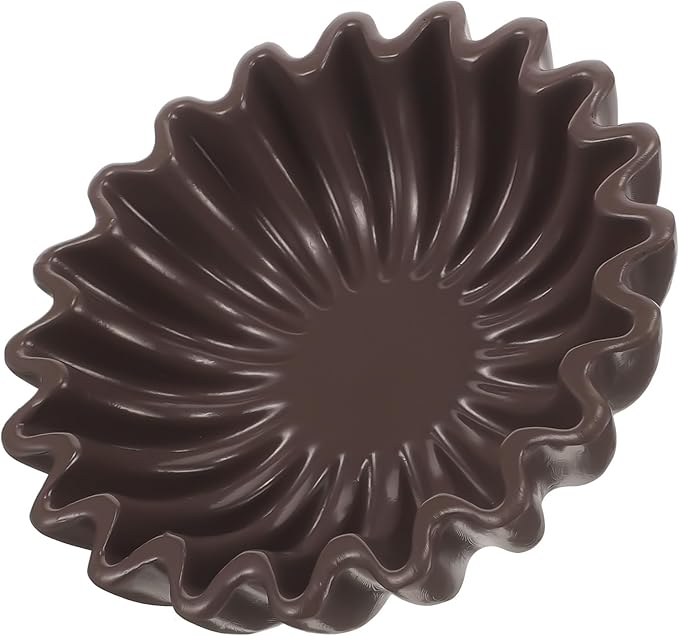 STOBAZA Decorative Wavy Edge Bowl 6-inch Black Ceramic Key Holder Jewelry Storage Tray Snack Holder for Entryway Tabletop Home Décor