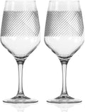Rolf Glass Bourbon Street 19.5 ounce All Purpose Wine Stemmed Wine Glasses Set of 2 | Lead-Free Glassware | Diamond-Wheel Engraved and Polished | Designed and Made in the USA | Set of 2