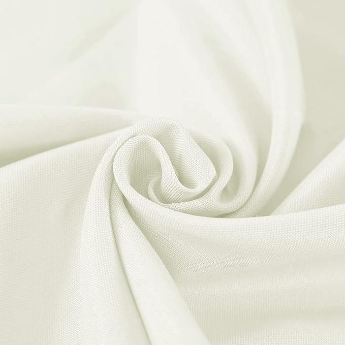 Fokitut 6 Pack Round Tablecloth, 90 Inch, Stain Resistant and Wrinkle Polyester Table Cloth, Fabric Table Cover for Kitchen Dining, Wedding, Party, Holiday Dinner-Ivory