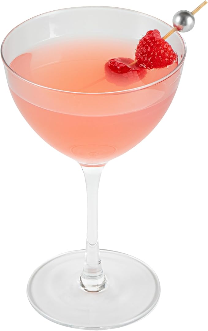 Restaurantware-Vetri 8 Ounce Nick And Nora Glasses, 6 Dishwashable Martini Glasses - No Lead, Vintage Inspired, Clear Glass Cocktail Drinkware, For Hosting Parties, Serve Whiskey, Gin And More