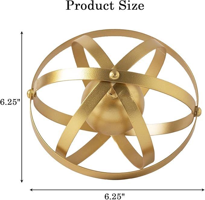 Metal Table Top Decor, 3D Metal Geometric Sculpture, Gold Abstract Sculpture for Home Decor, Table Decorations for Home, Decorative Sphere Art Decor