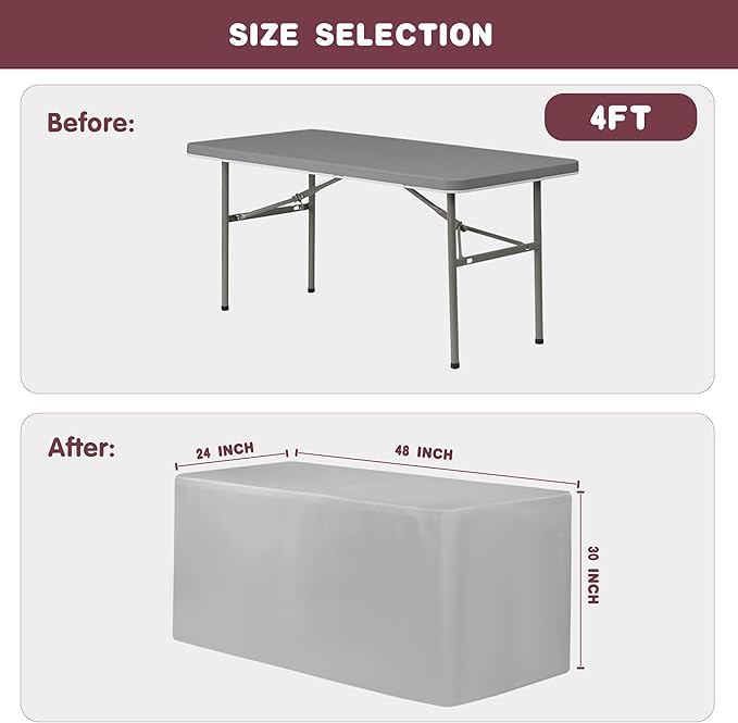 HolidayIdeas 2 Pack Fitted Tableclothes - 48 x 24 Inch - Rectangle Tablecloths for 4 Foot Tables, Polyester Fabric Table Covers for Parties, Holiday Dinner, Trade Show (Sage Green)