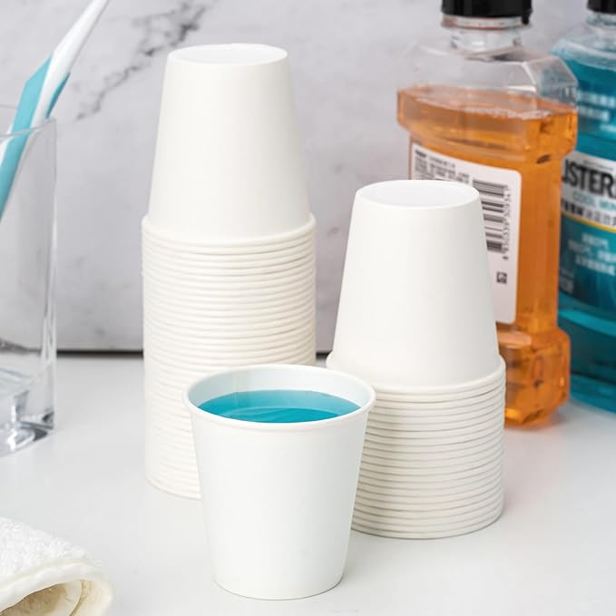 RACETOP [3000 count] 3 oz Bathroom Paper Cups, Small Paper Cups, Mouthwash Cups, Ideal for Bathroom Cup, Snacks Cups