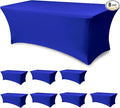 Table Cover for 6 Foot Rectangle Tables-8 Pack Royal Blue Fitted Stretch Tablecloth-Spandex 6ft Folding Tablecloths for Party, Vendor Booth Display, Banquet Buffet Event, Craft Trade Show