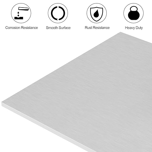 6061 T651 Aluminum Sheet Metal 12 x 16 x 1/4 (6MM) Inch Thick Flat Plain Aluminum Plate Covered with Protective Film, Heat Treatable Rectangle 6MM Aluminum Metal Plate for Industrial
