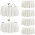 Fokitut 6 Pack Round Tablecloth, 120 Inch, Stain Resistant and Wrinkle Polyester Table Cloth, Fabric Table Cover for Kitchen Dining, Wedding, Party, Holiday Dinner-Ivory