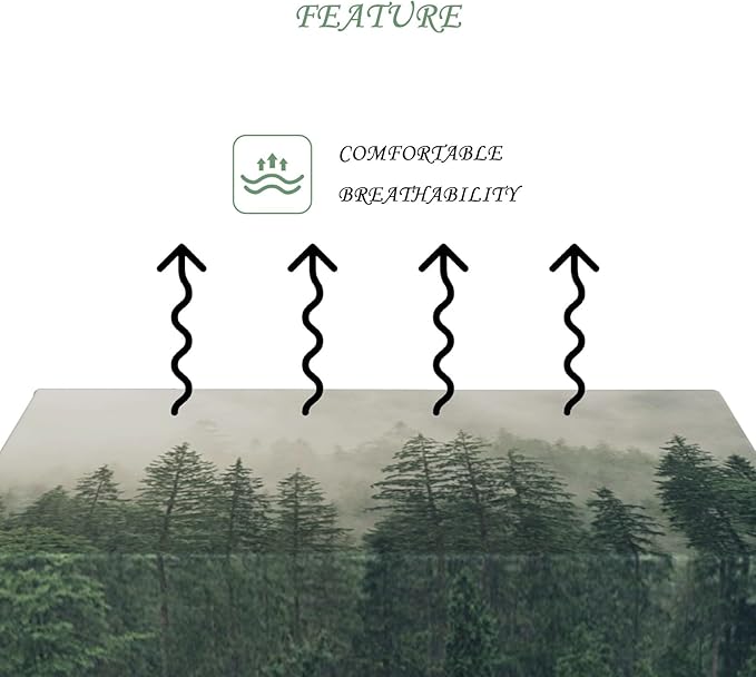 70x140 Inch Nature Scenery Rectangular Tablecloth Foggy Wild Forest Mysterious Secret Realm Table Cloth Waterproof Durable Table Cover for Home Game Room Banquet Picnic Outdoor BBQ Decor