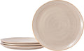 Bico Light Beige 8.7 inch Stoneware Salad Plates Set, Set of 4, Microwave and Dishwasher Safe, for Salad, Appetizer, Side Dishes, Tapas