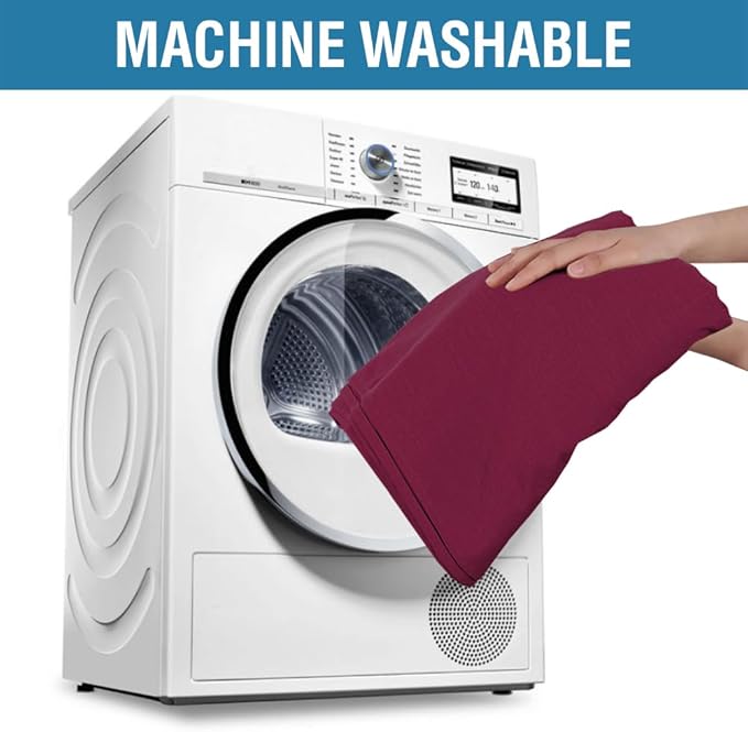 H.VERSAILTEX Linen Textured Table Cloths 60 x 104 Inch Premium Solid Tablecloth Spill-Proof Waterproof Table Cover for Dining Buffet Feature Extra Soft and Thick Fabric Wrinkle Free, Christmas Red