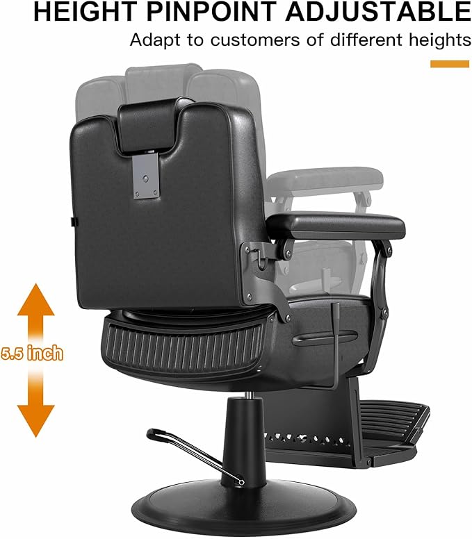 Artist hand Salon Chair, Hydraulic Barber Chairs for Barbershop, Vintage Barber Chair for Hair Stylist, Heavy Duty Barber Chair for Salon Spa Home