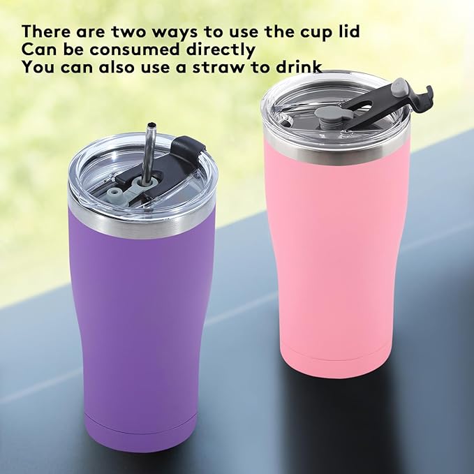 8 Pack Travel Coffee Tumbler 30 oz, Stainless Steel Mug with Lid and Straw, Insulated Cup for Water, Tea, Hot and Cold Drinks (Mixed color)