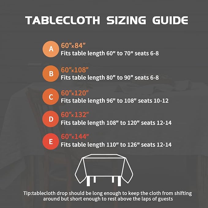 EVERLY 100% Pure Linen Rectangle Tablecloths 60x144Inches for Dining, Buffet Parties, Picnic,Events, Weddings and Restaurants, Decorative Halloween, Thanksgiving Machine Washable Tablecloths-White
