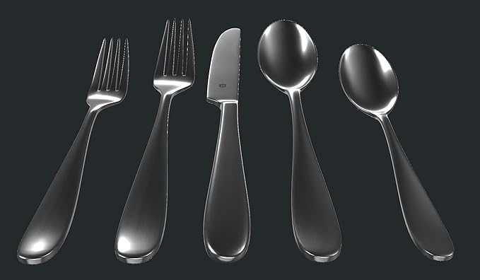 Silverware Set for 12 – 18/10 Stainless Steel Flatware, Mirror Finish, Dishwasher Safe, Rust Resistant, Heavy-Duty Cutlery for Dining and Hosting (60-Piece Set, Fidenza)