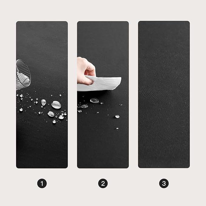 BALCONY & FALCON Rectangle Tablecloth Waterproof Table Cover Fuzzy Linen and Satin Double-Sided Usable Table Cloth for Dining, Kitchen, Cafe, Parties and Outdoor Use (Black 55x70)