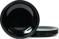 Melamine Beaded Appetizer/Salad/Dessert/Side Plates, Black, Set of 6, 8.5 inch, Platter, Serving Dishes, Kid-Friendly, Chip and Break-Resistant, Durable, for Indoor and Outdoor, Dishwasher Safe